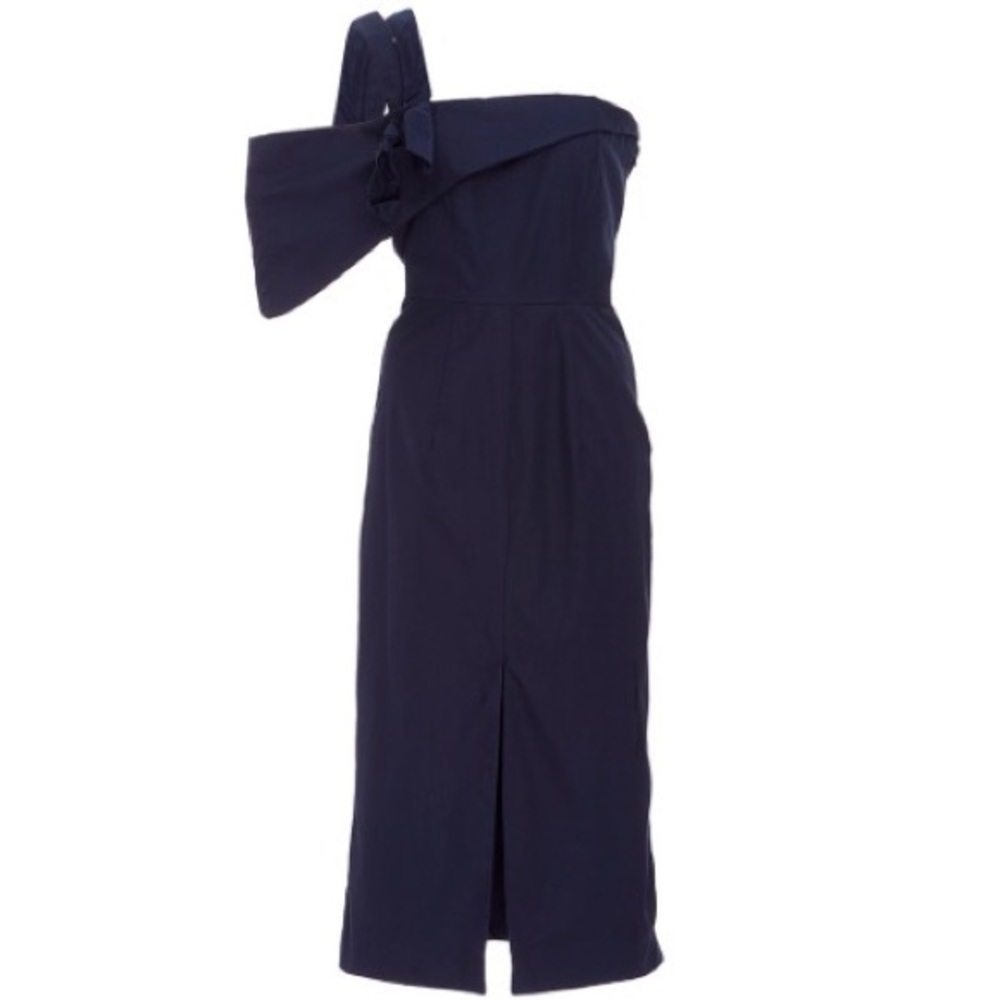 Viva Aviva Knot Asymmetrical Poplin Dress